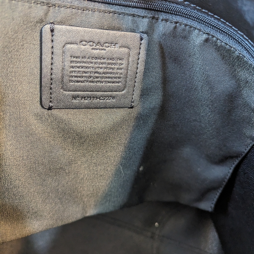 Coach Brown Floral Logo Tote with Blue and Cream Accents - Picture 16 of 16